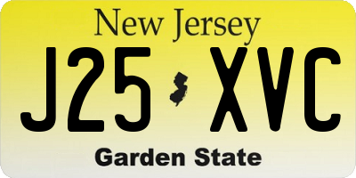 NJ license plate J25XVC