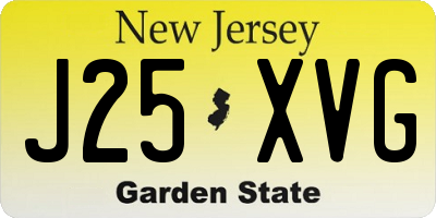 NJ license plate J25XVG