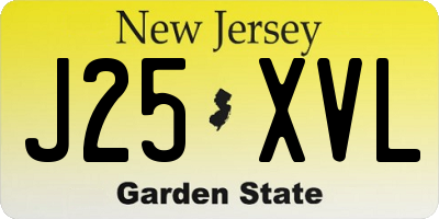NJ license plate J25XVL