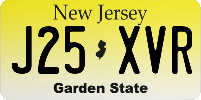 NJ license plate J25XVR