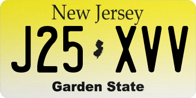 NJ license plate J25XVV