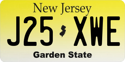 NJ license plate J25XWE