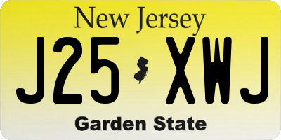NJ license plate J25XWJ