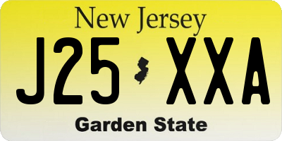 NJ license plate J25XXA
