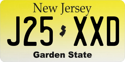 NJ license plate J25XXD