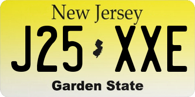 NJ license plate J25XXE