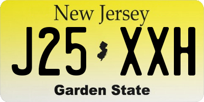 NJ license plate J25XXH