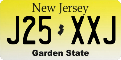 NJ license plate J25XXJ