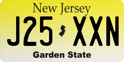 NJ license plate J25XXN