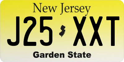 NJ license plate J25XXT