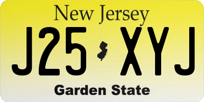 NJ license plate J25XYJ