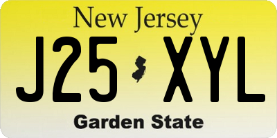 NJ license plate J25XYL