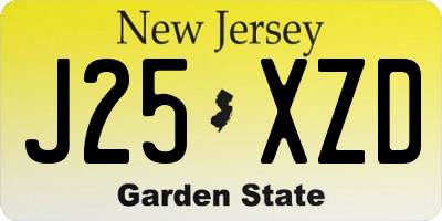 NJ license plate J25XZD
