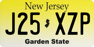 NJ license plate J25XZP