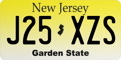 NJ license plate J25XZS