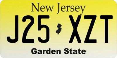NJ license plate J25XZT