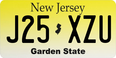 NJ license plate J25XZU