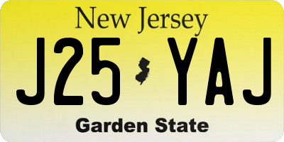 NJ license plate J25YAJ