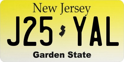 NJ license plate J25YAL