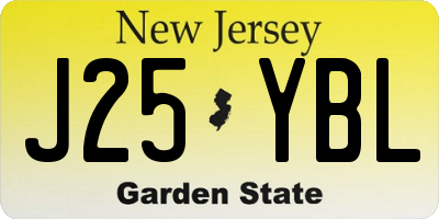 NJ license plate J25YBL
