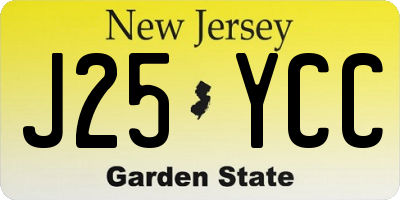 NJ license plate J25YCC