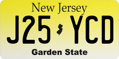 NJ license plate J25YCD