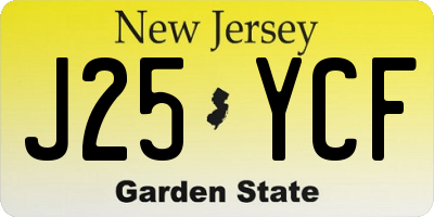 NJ license plate J25YCF