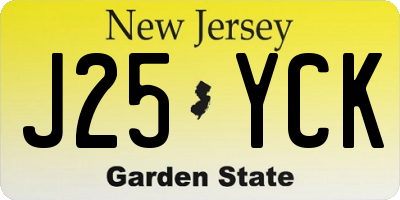 NJ license plate J25YCK