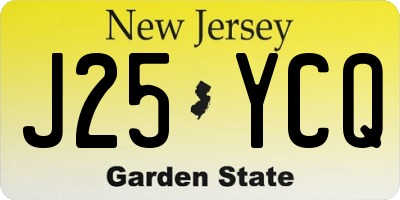 NJ license plate J25YCQ