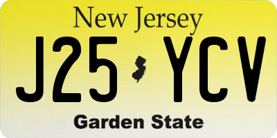 NJ license plate J25YCV
