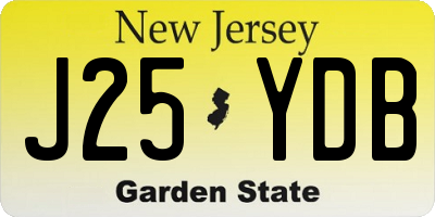 NJ license plate J25YDB