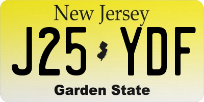 NJ license plate J25YDF