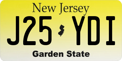 NJ license plate J25YDI