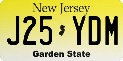 NJ license plate J25YDM