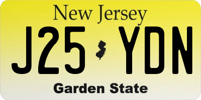 NJ license plate J25YDN