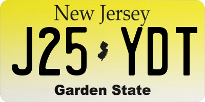 NJ license plate J25YDT
