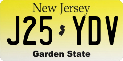 NJ license plate J25YDV