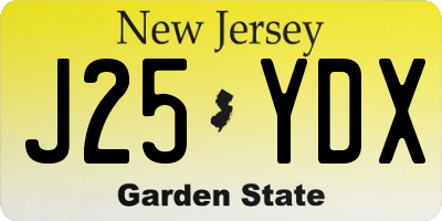NJ license plate J25YDX