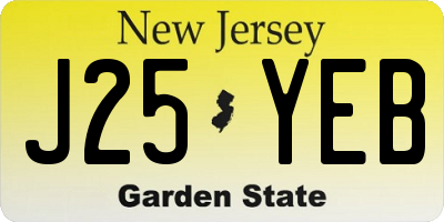 NJ license plate J25YEB