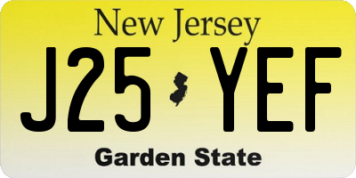 NJ license plate J25YEF