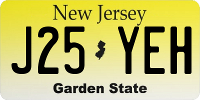 NJ license plate J25YEH