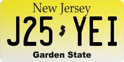 NJ license plate J25YEI