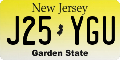 NJ license plate J25YGU
