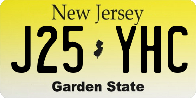 NJ license plate J25YHC