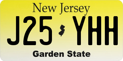 NJ license plate J25YHH