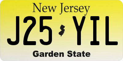NJ license plate J25YIL