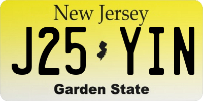 NJ license plate J25YIN