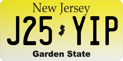 NJ license plate J25YIP
