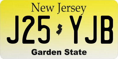NJ license plate J25YJB