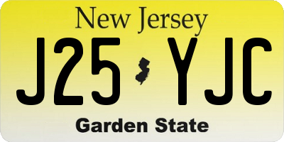 NJ license plate J25YJC